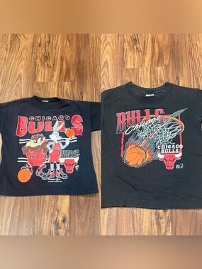 Vintage 90s Chicago Bulls Youth Looney Tunes & Logo 7 Graphic Tee Lot Sz S/M
